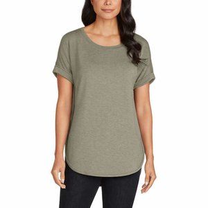 Matty M Ladies' French Terry Roll Cuff Top - Heather Olive*